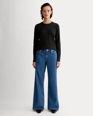The Slim Long-Sleeve Crew In Essential Cotton | Black
