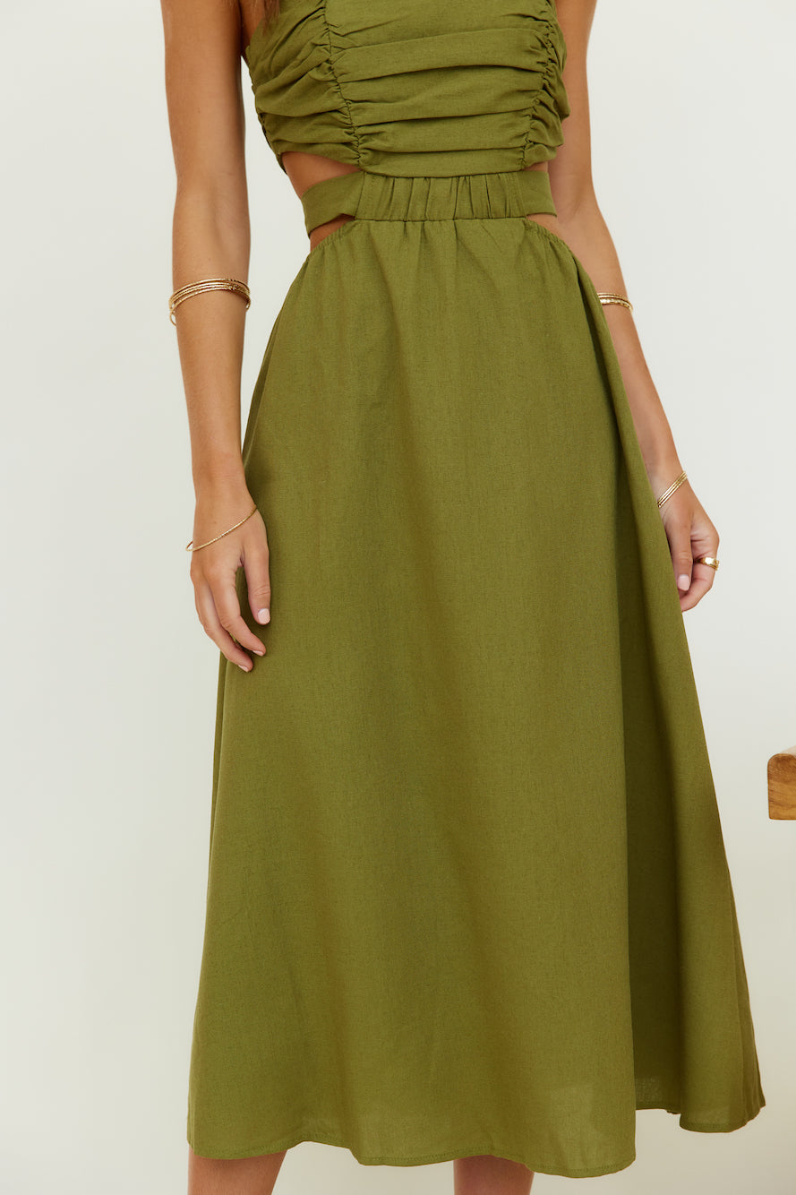 Left Of Field Maxi Dress Olive