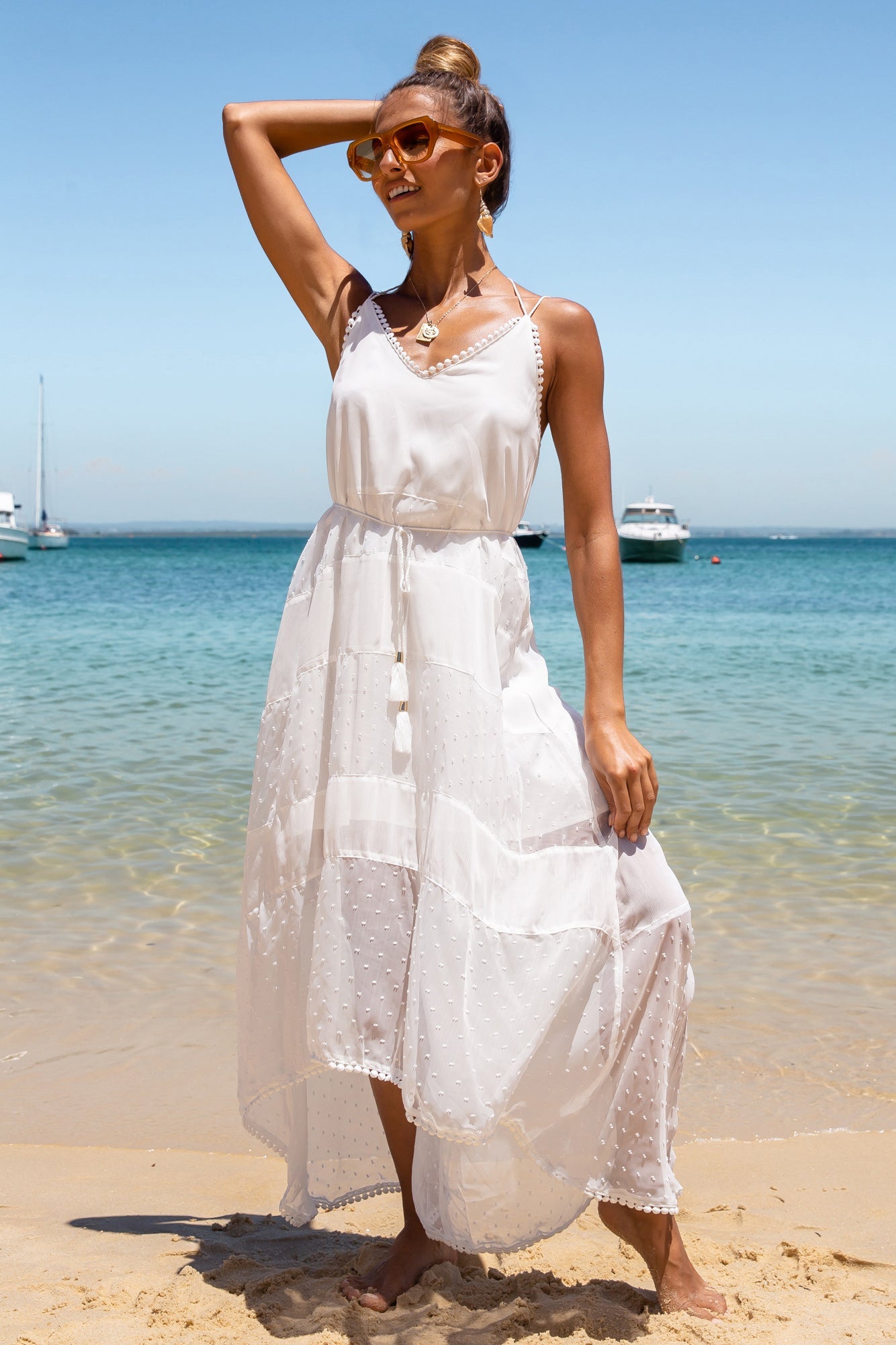 Elzales Maxi Dress White