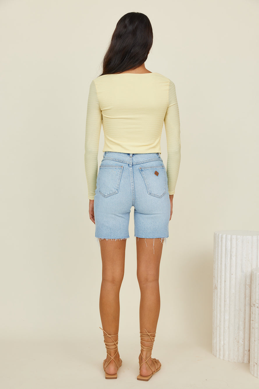 Vice Versa Crop Top Yellow