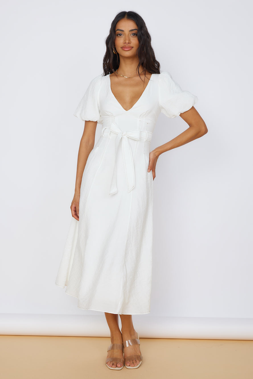 Starlight Serenade Midi Dress White