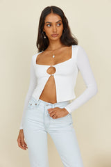 Vice Versa Crop Top White