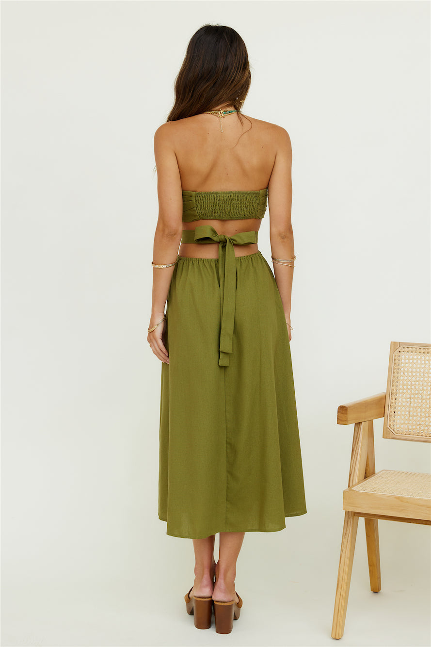 Left Of Field Maxi Dress Olive