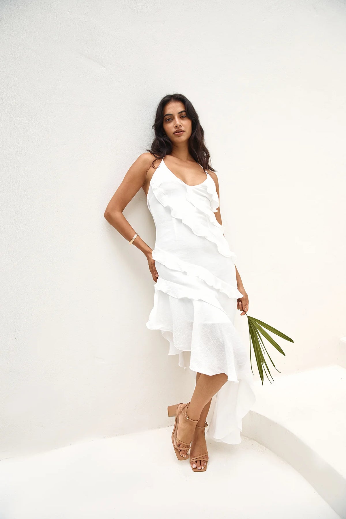 Angelic Energy Halter Maxi Dress White