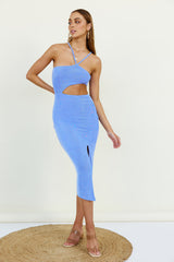 Glassy Sky Midi Dress Blue