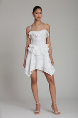 Broderie Anglaise Cotton Ruffle Mini Dress