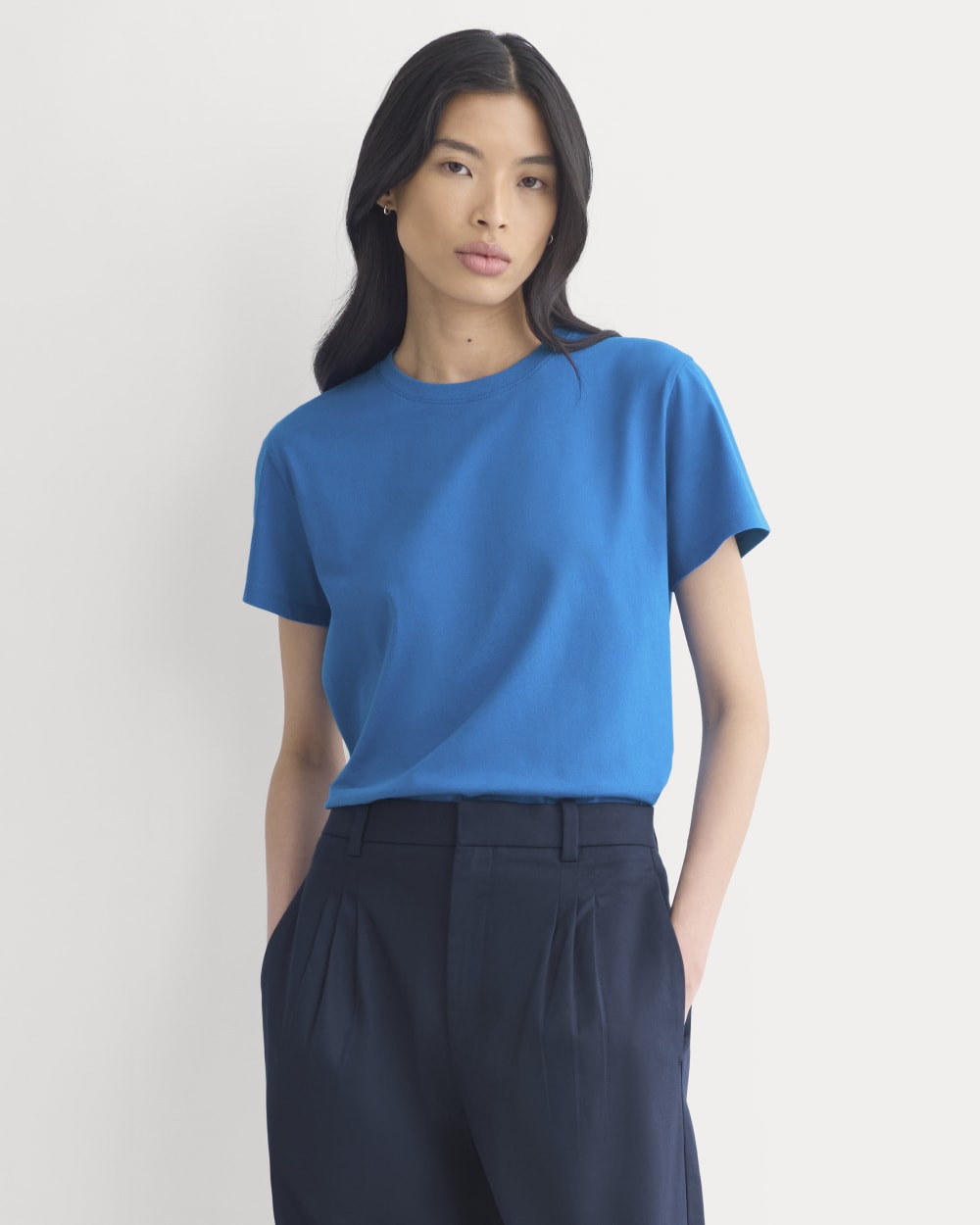 The Box-Cut Tee In Essential Cotton | Imperial Blue | No Pocket