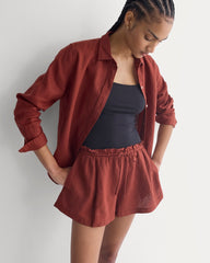 Flowy Short In Linen | Henna Red