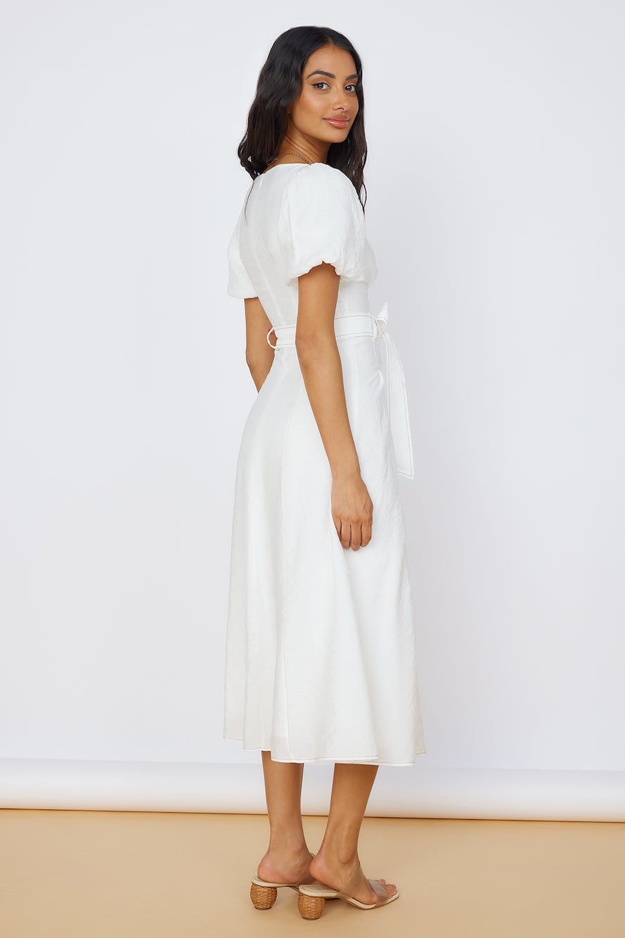 Starlight Serenade Midi Dress White