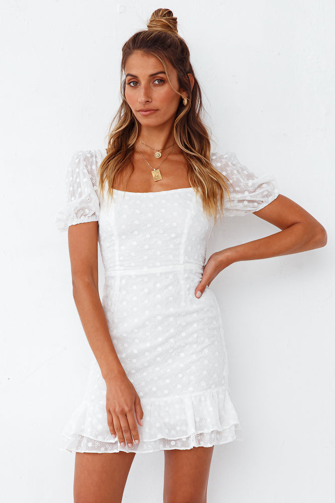 HELLO MOLLY All The Finer Things Dress White