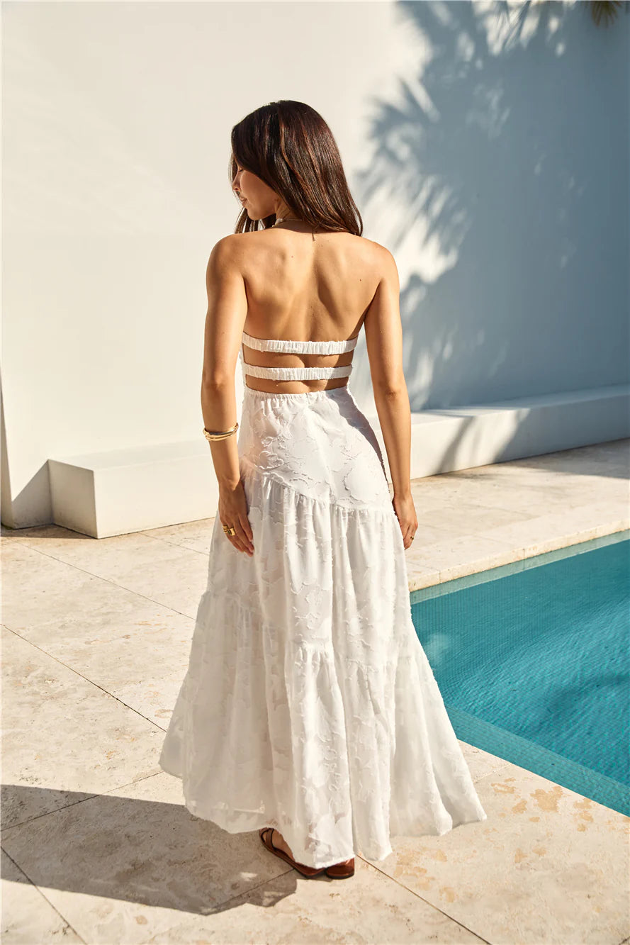 You and Me Strapless Maxi Dress White