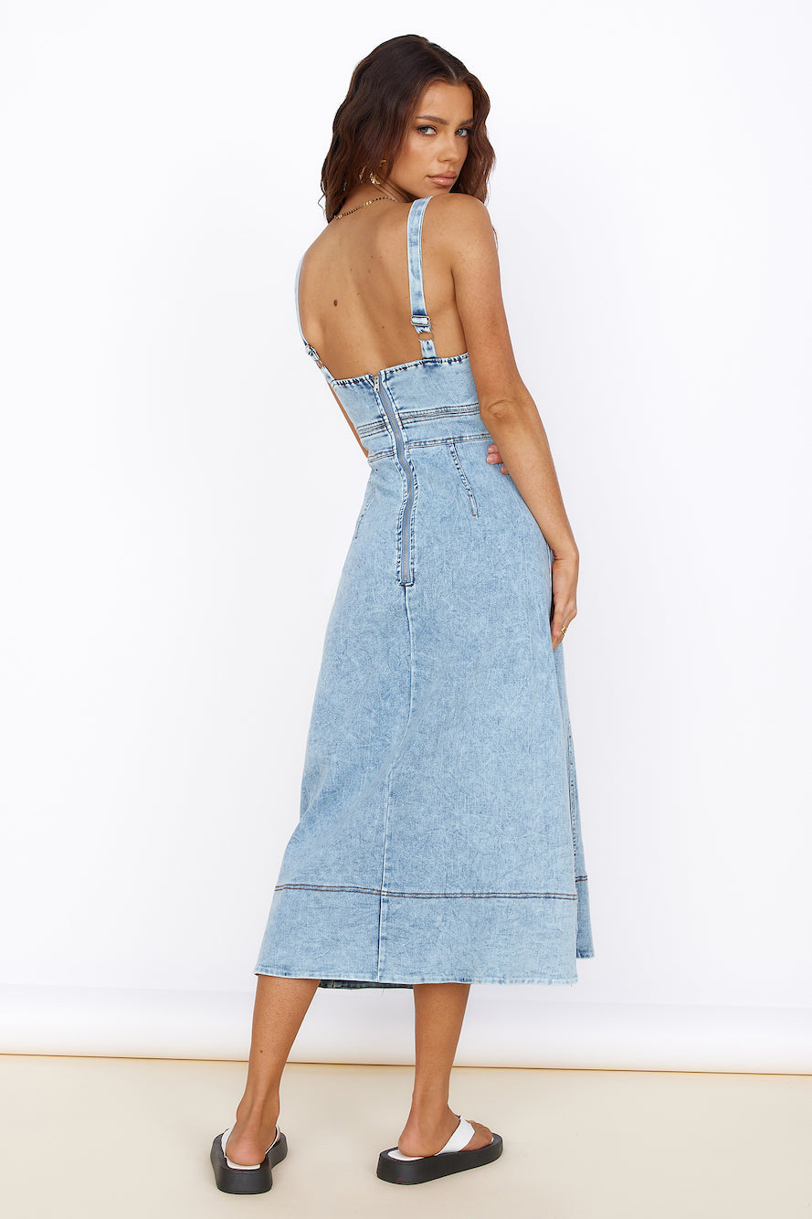 Wanting You Midi Dress Denim