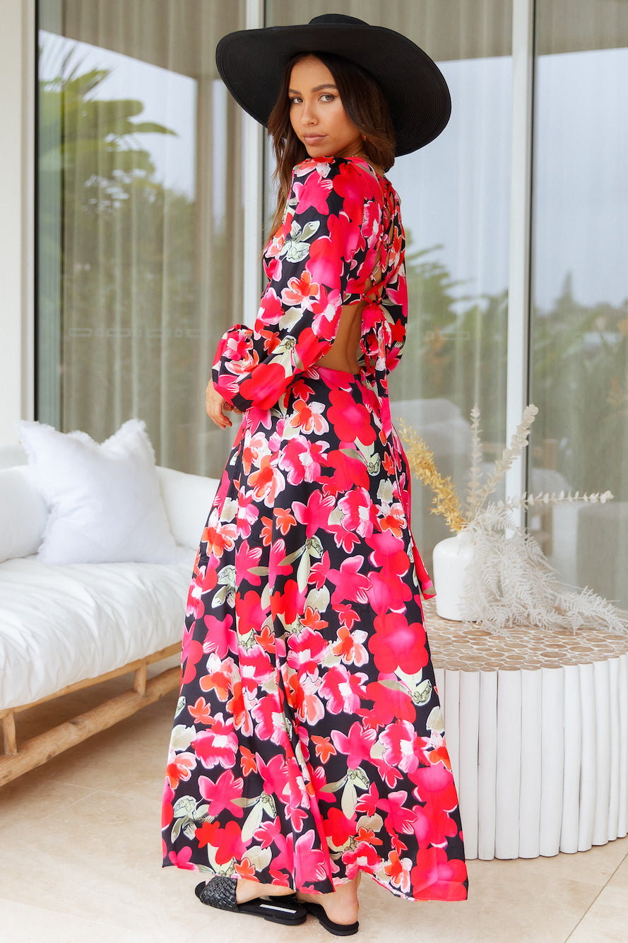 Chartreusian Maxi Dress Floral