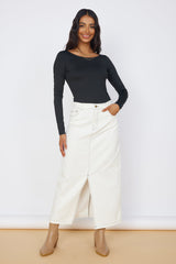 Destined Paths Maxi Skirt White