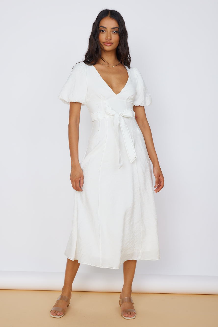 Starlight Serenade Midi Dress White