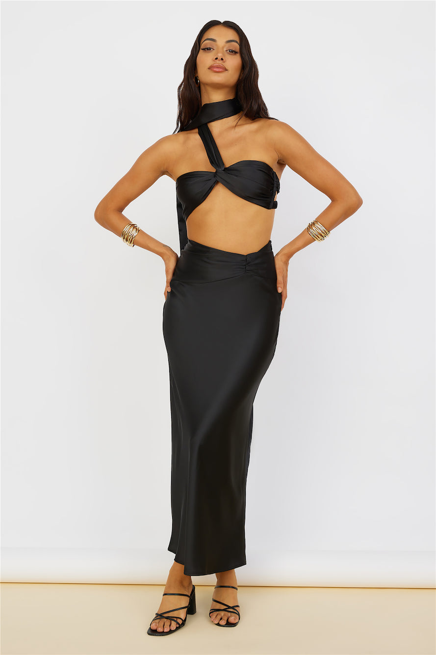 Sunset and Vine Maxi Skirt Black