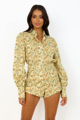 CHARLIE HOLIDAY Harper Shirt Forest Paisly