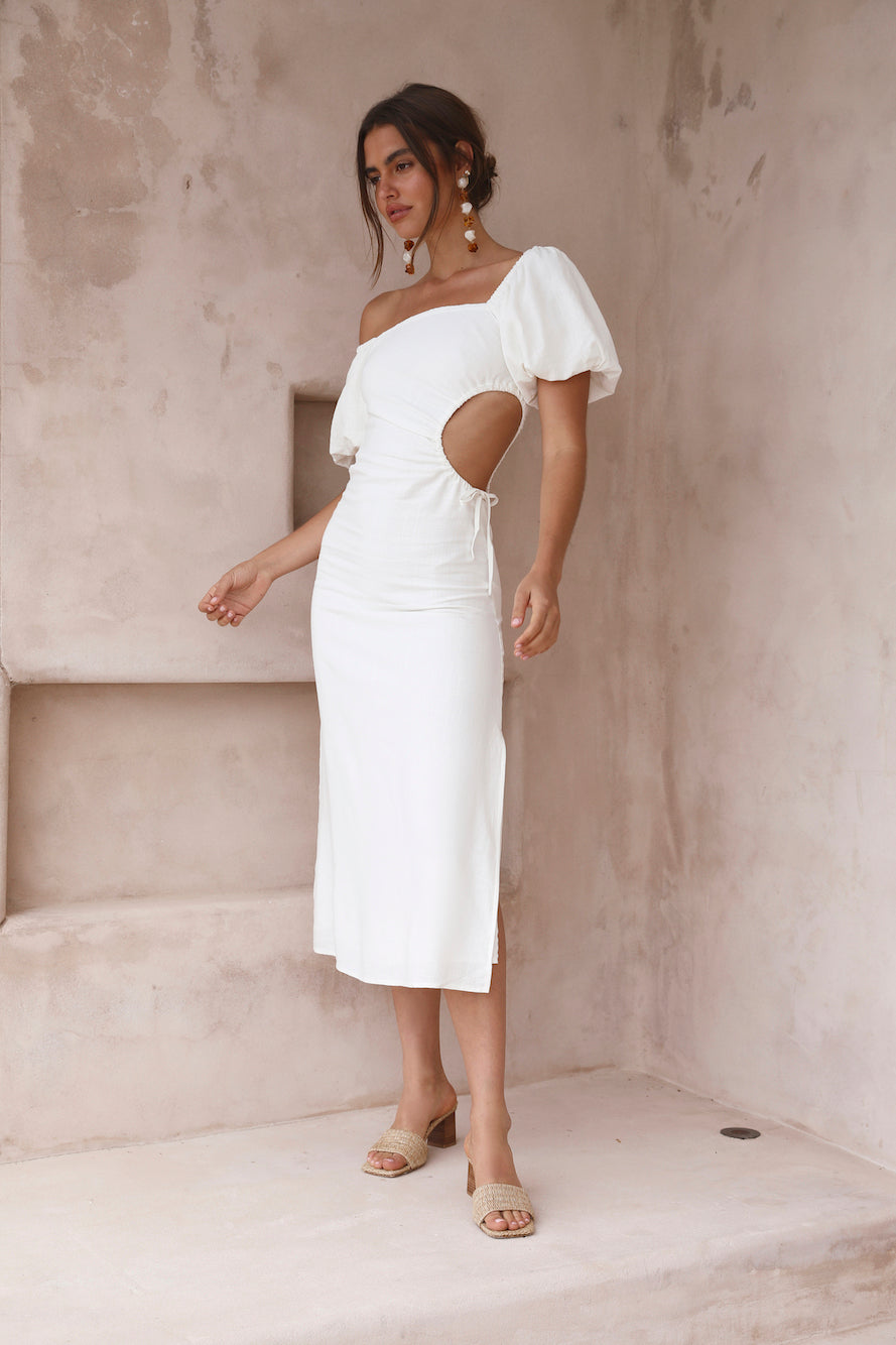 Luna Eclipse Maxi Dress White