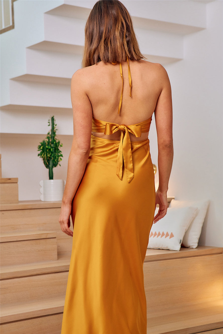 Levelled Soul Maxi Dress Gold