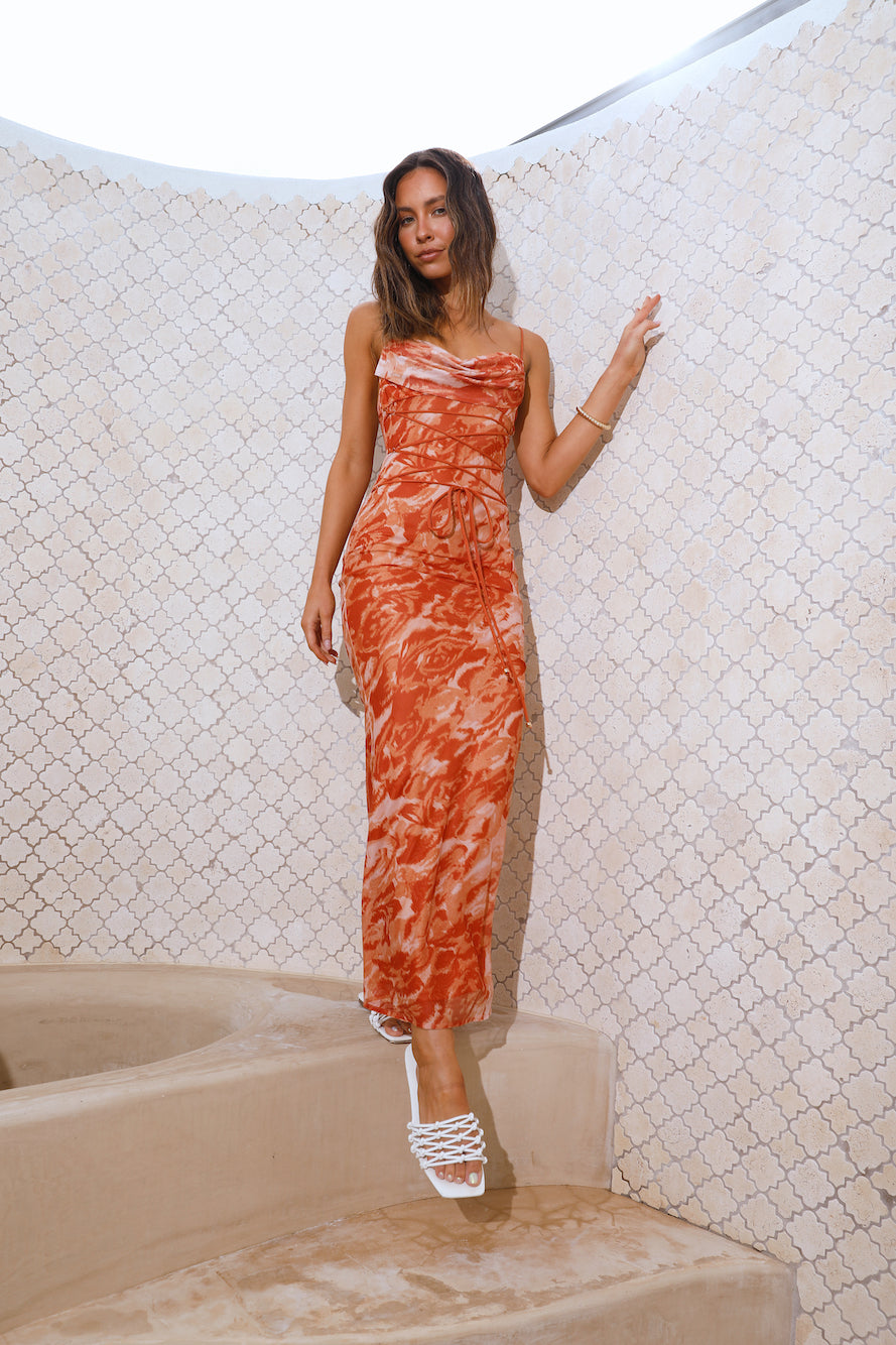 Nostalgic Glow Maxi Dress Orange