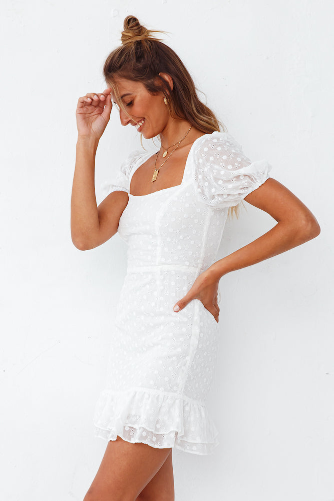 HELLO MOLLY All The Finer Things Dress White