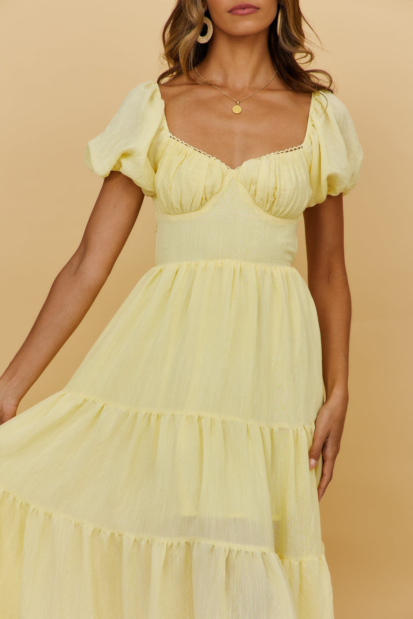 Serendipitous Moments Maxi Dress Yellow