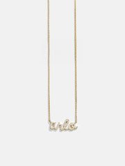 14K Gold Custom Nameplate Necklace - Script