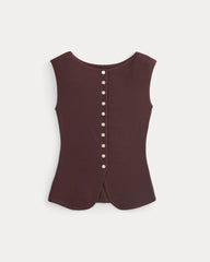 Sleeveless Button-Up In Butterluxe | Deep Plum
