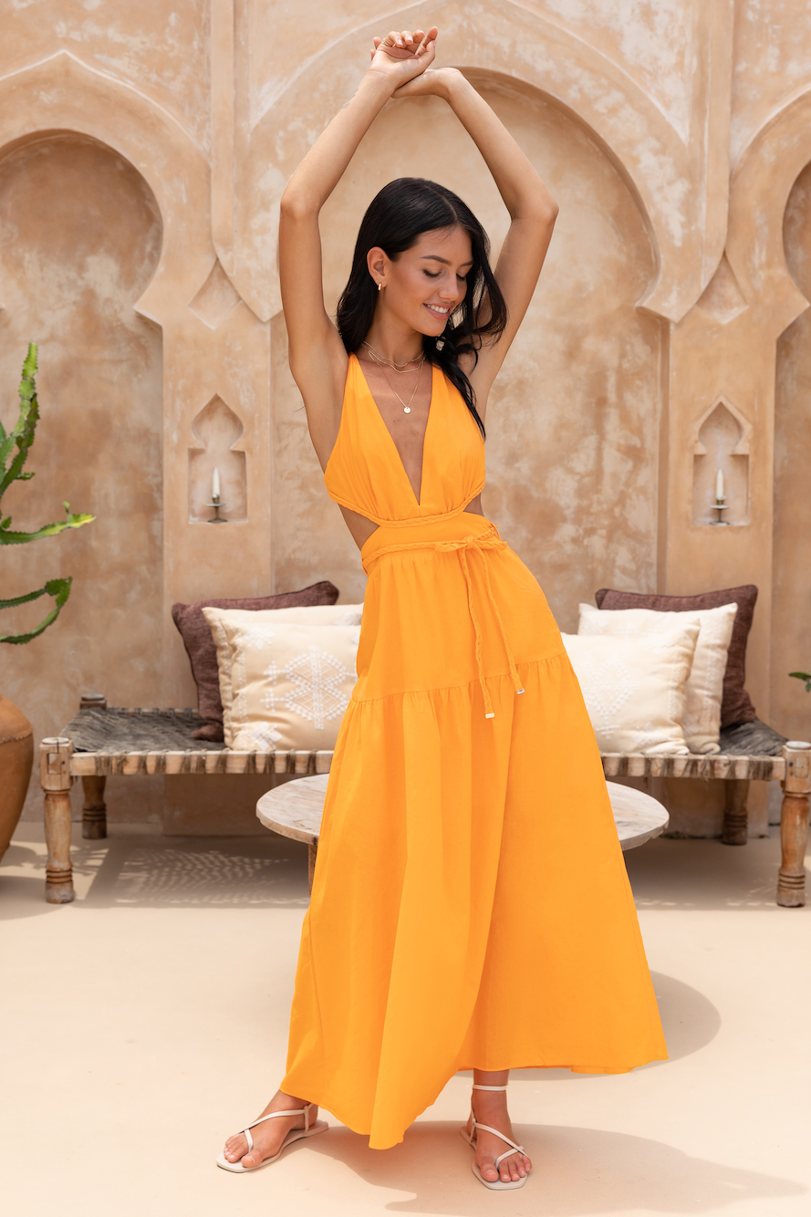 Flying Home Maxi Dress Orange