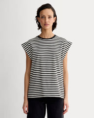 The Muscle Tee In Essential Cotton | Bone / Black