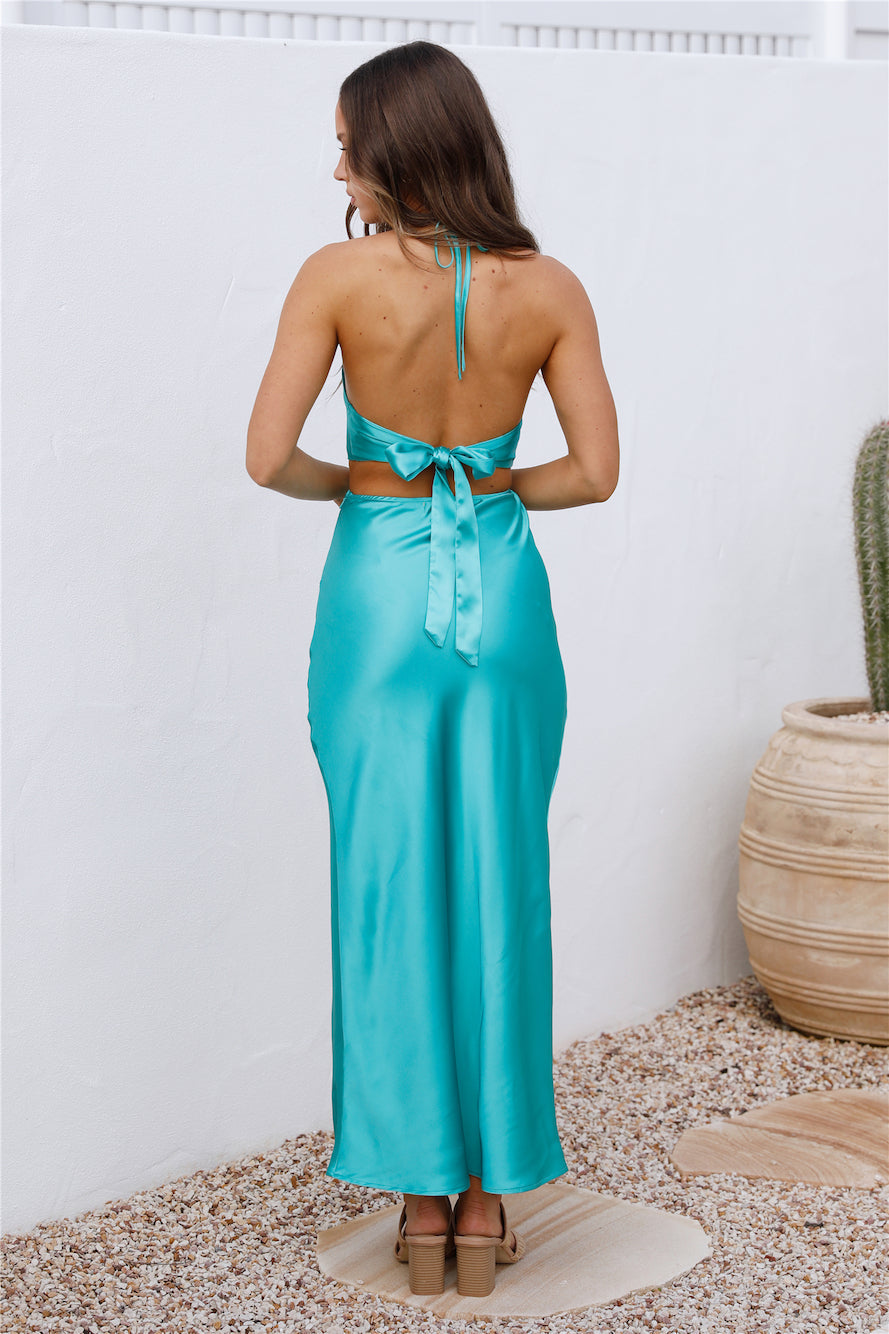 Levelled Soul Maxi Dress Aqua