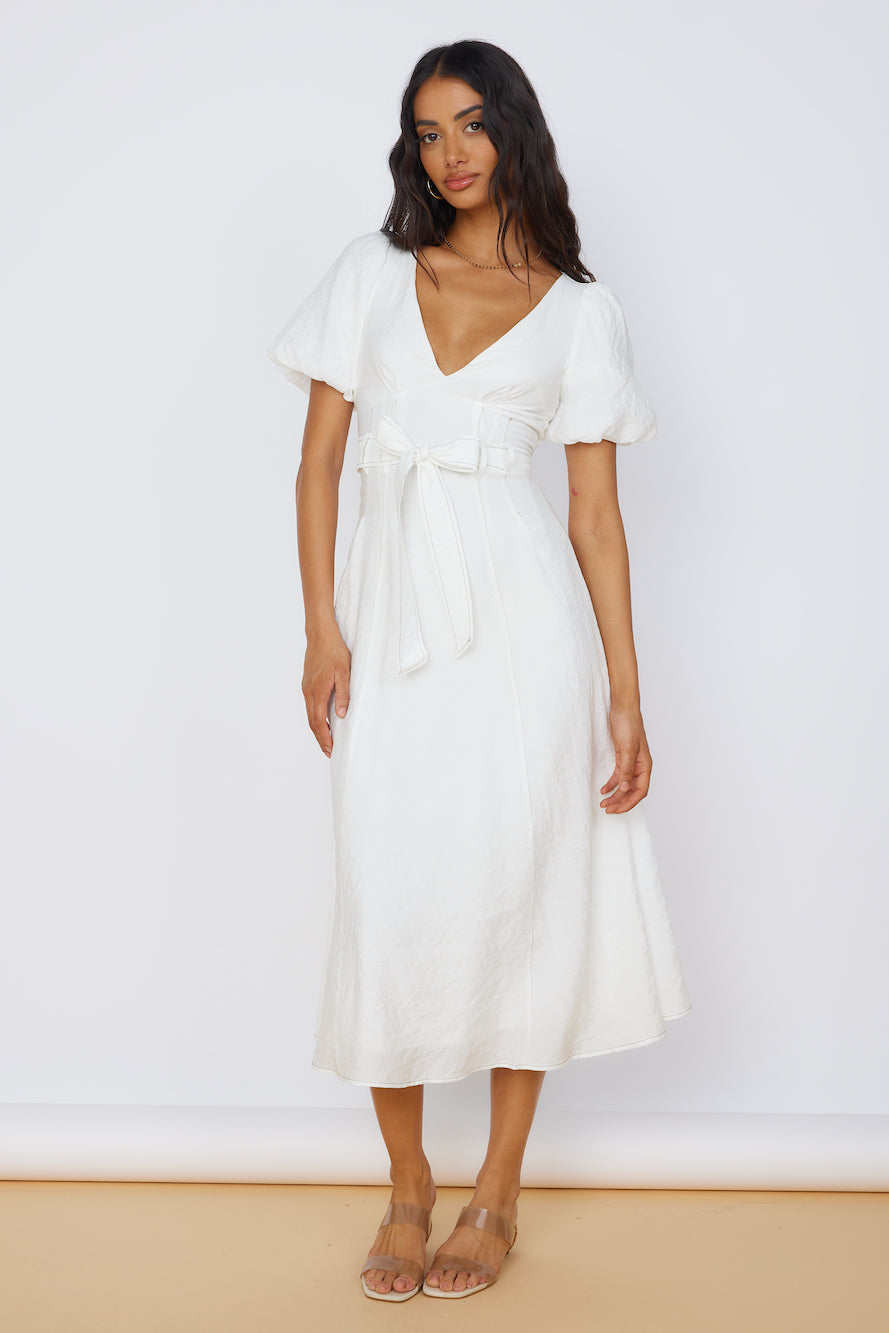 Starlight Serenade Midi Dress White