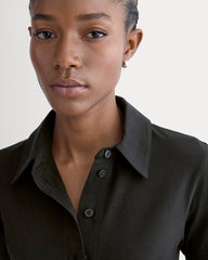 Button-Up Shirt In Essential Cotton | Black