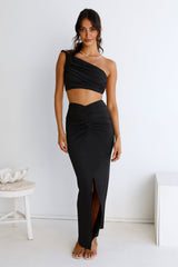 Sweet Liquorice Maxi Skirt Black