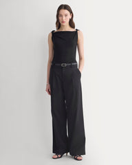 Cowl Neck Twist Tank In Butterluxe | Black