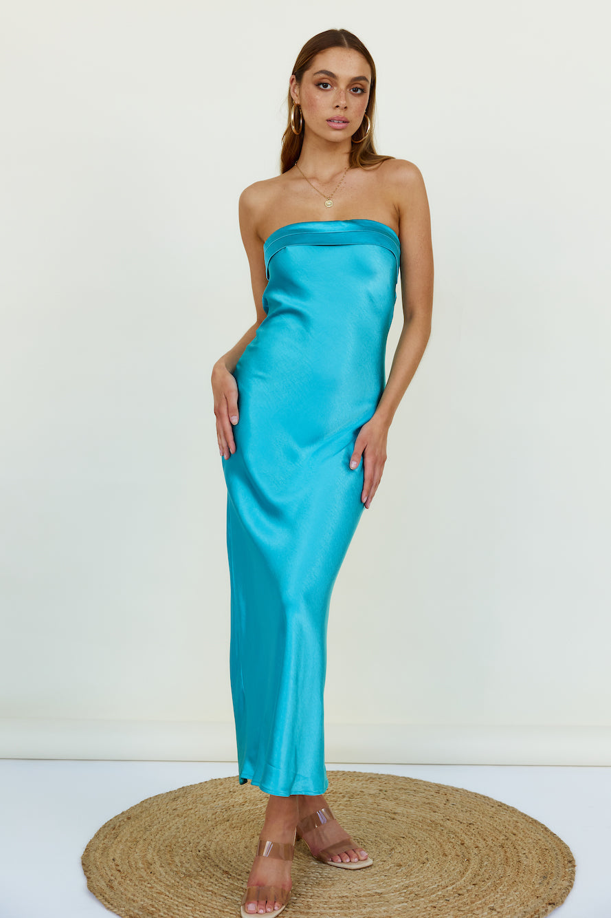 No Two Alike Maxi Dress Aqua