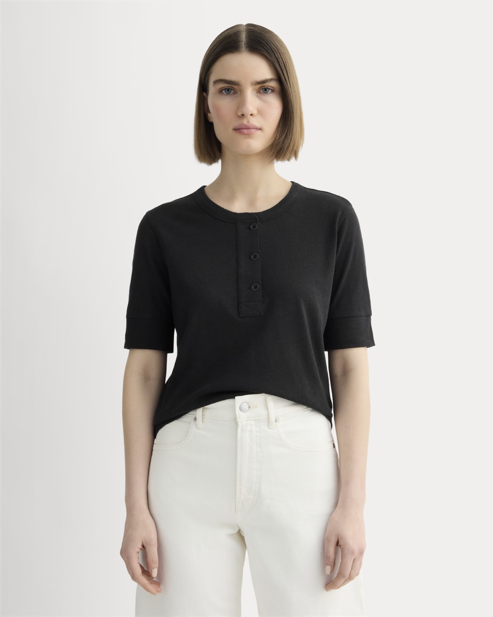 The Henley In Cotton Linen | Black