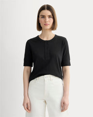 The Henley In Cotton Linen | Black