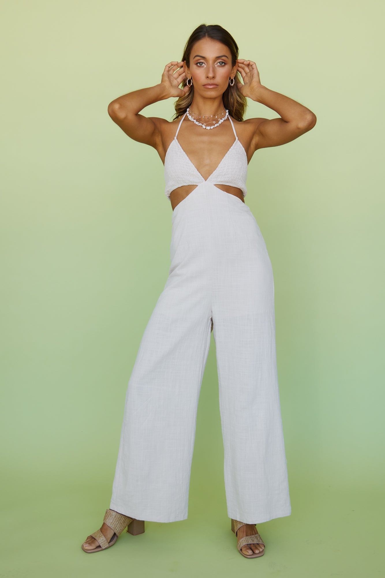 Take Me There Jumpsuit Beige