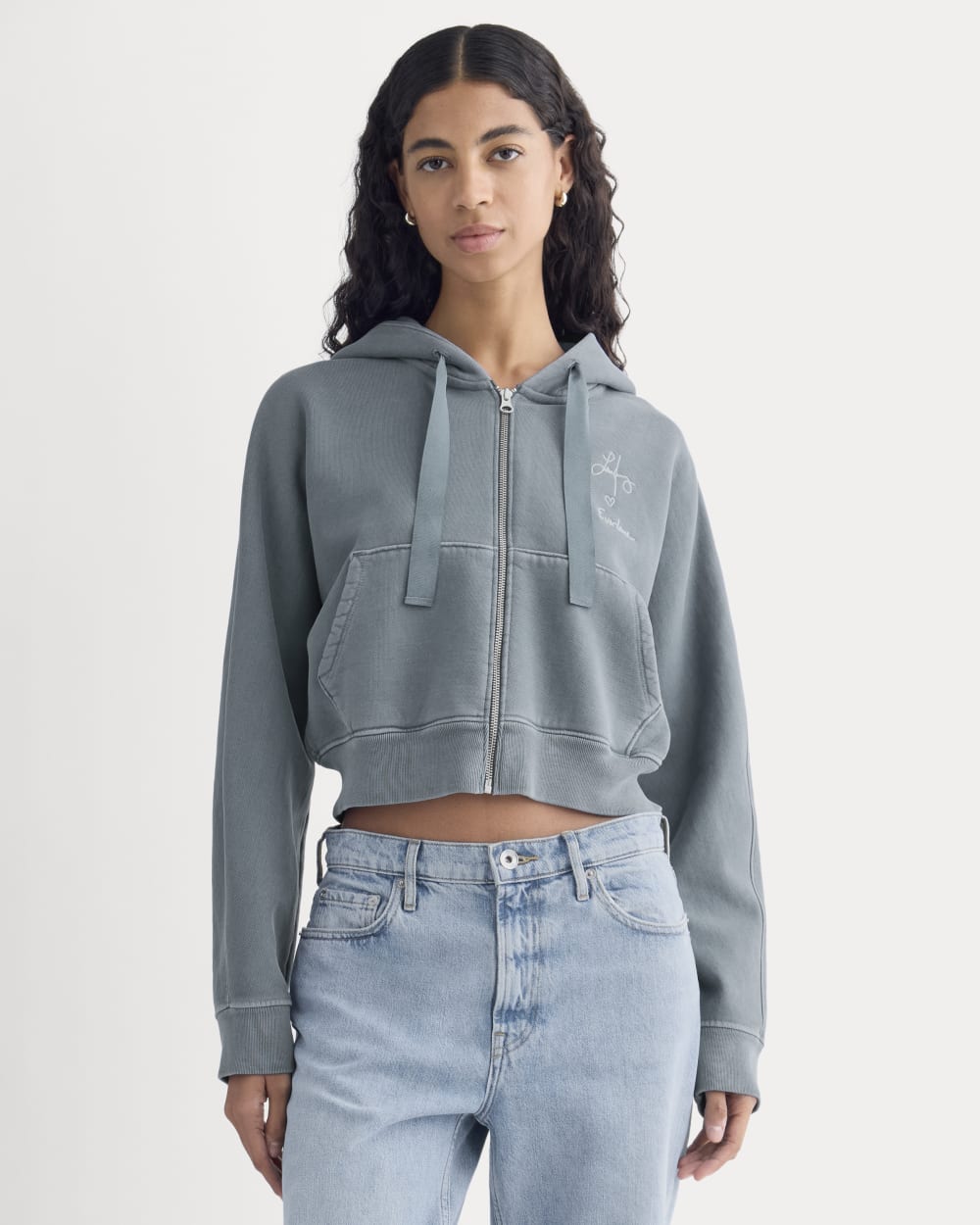 Everlane X The Laufey Foundation Cropped Full-Zip Hoodie | Vintage Indigo
