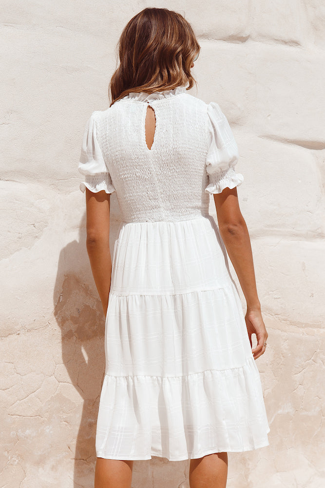 Pale Moonlight Midi Dress White