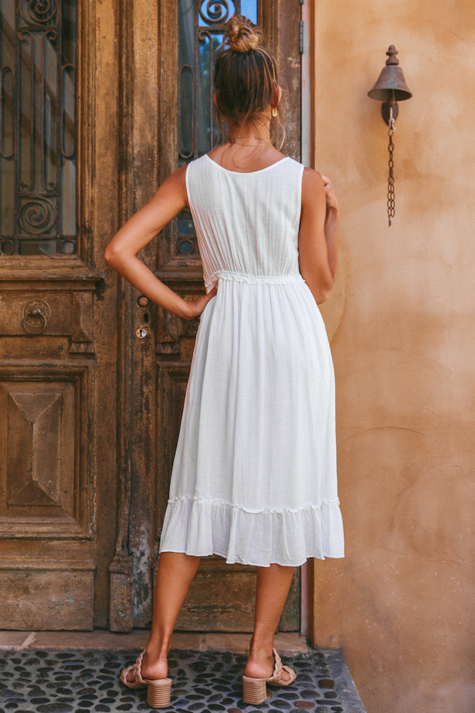 Martila Midi Dress White