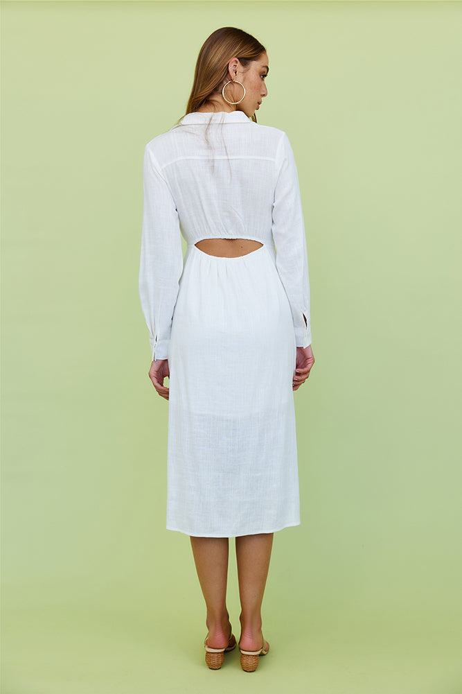 Nebular Midi Dress White