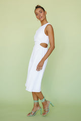 Hold Me Tight Midi Dress White