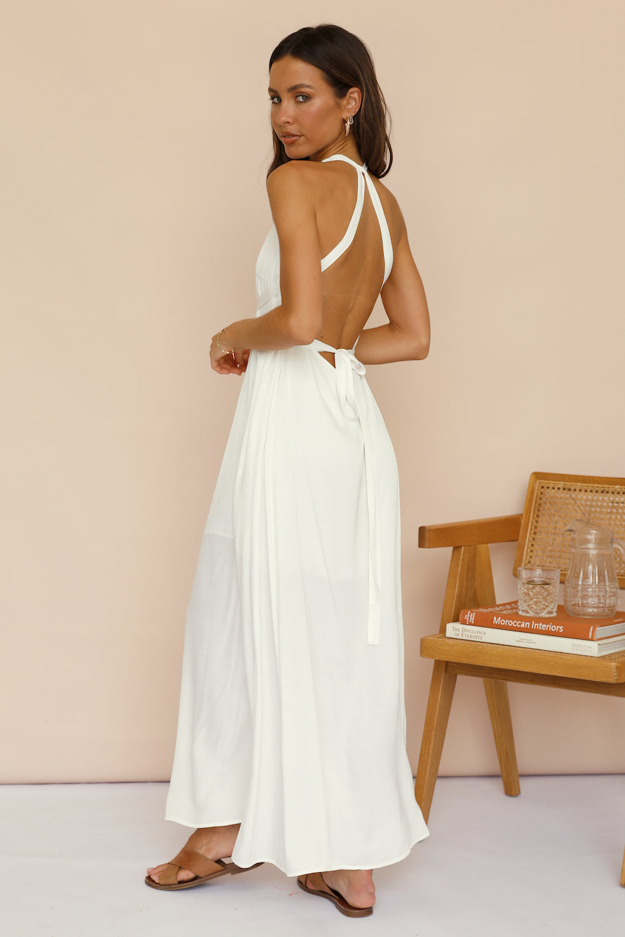 Mari And Gold Maxi Dress White