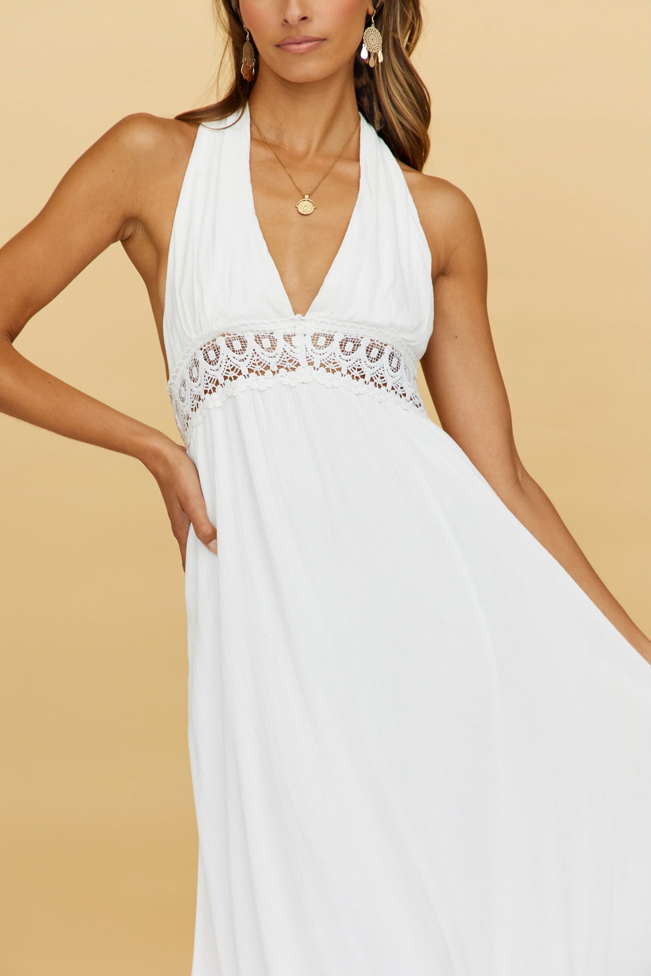 Night Orbit Maxi Dress White