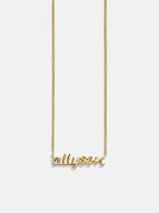 14K Gold Custom Nameplate Necklace - 3D Script