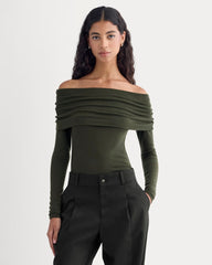 The Off-The-Shoulder Top In Butterluxe | Dark Green