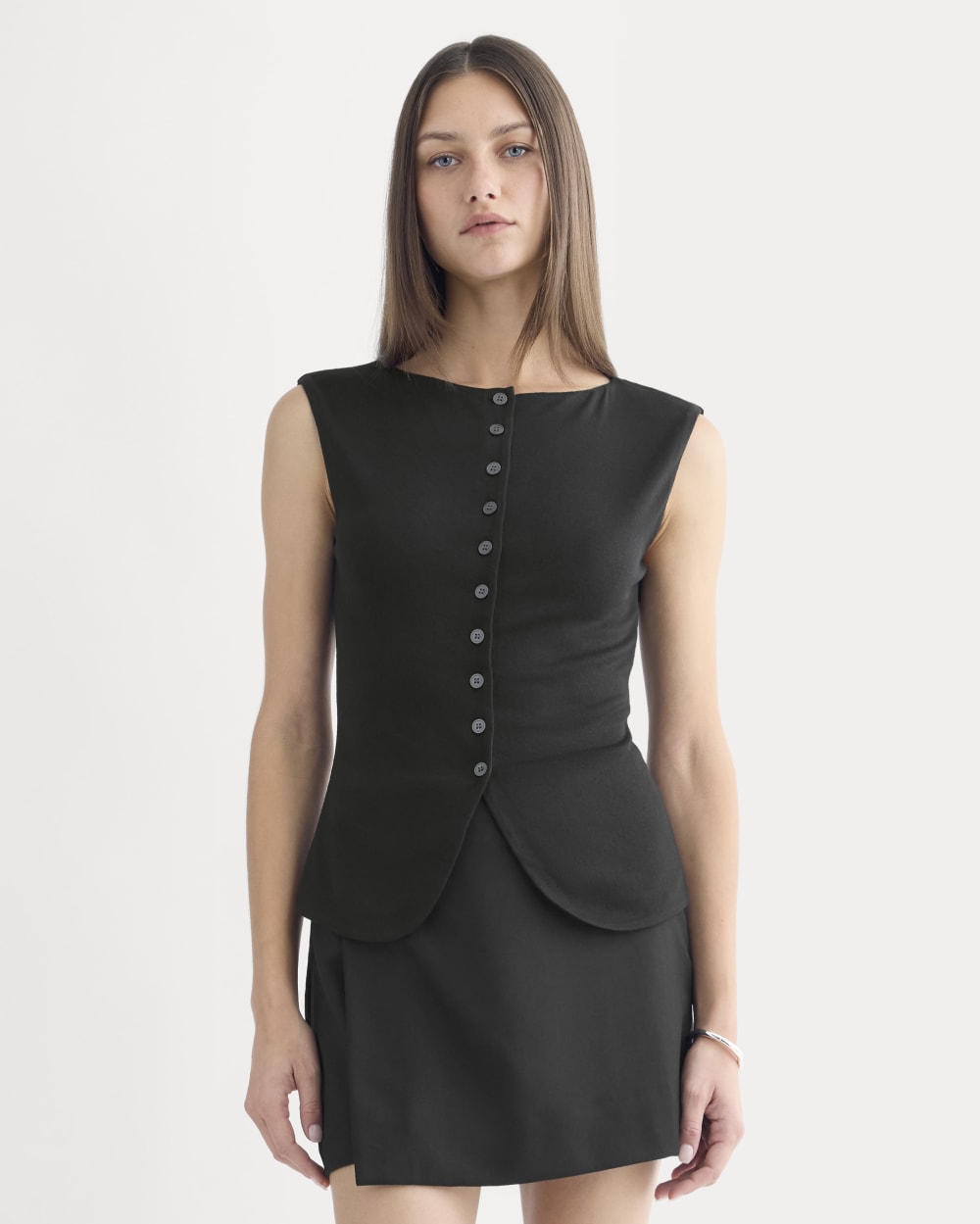 Sleeveless Button-Up In Butterluxe | Black
