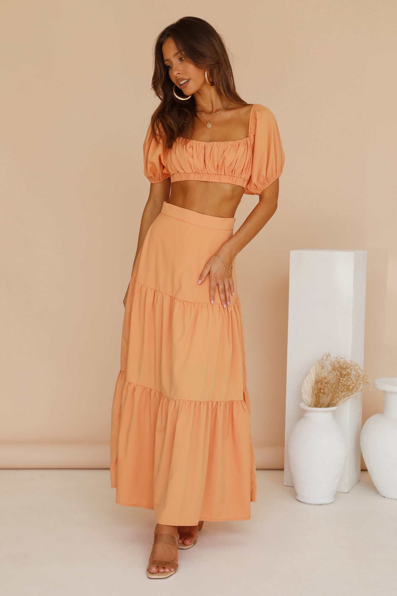 Yours For The Day Maxi Skirt Orange